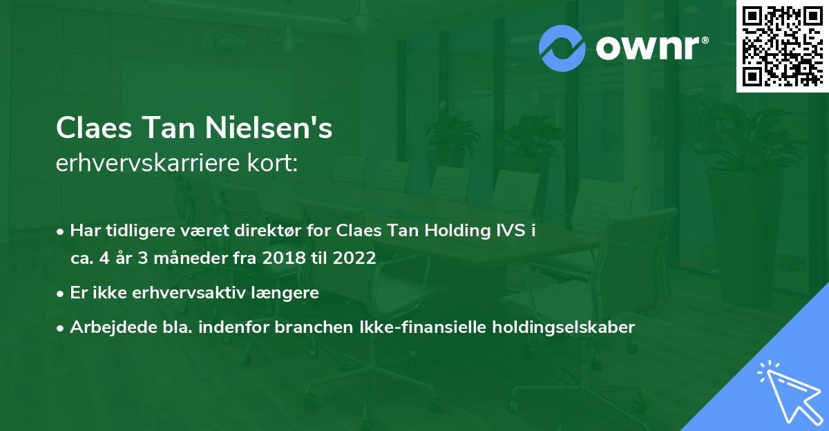 Claes Tan Nielsen's erhvervskarriere kort