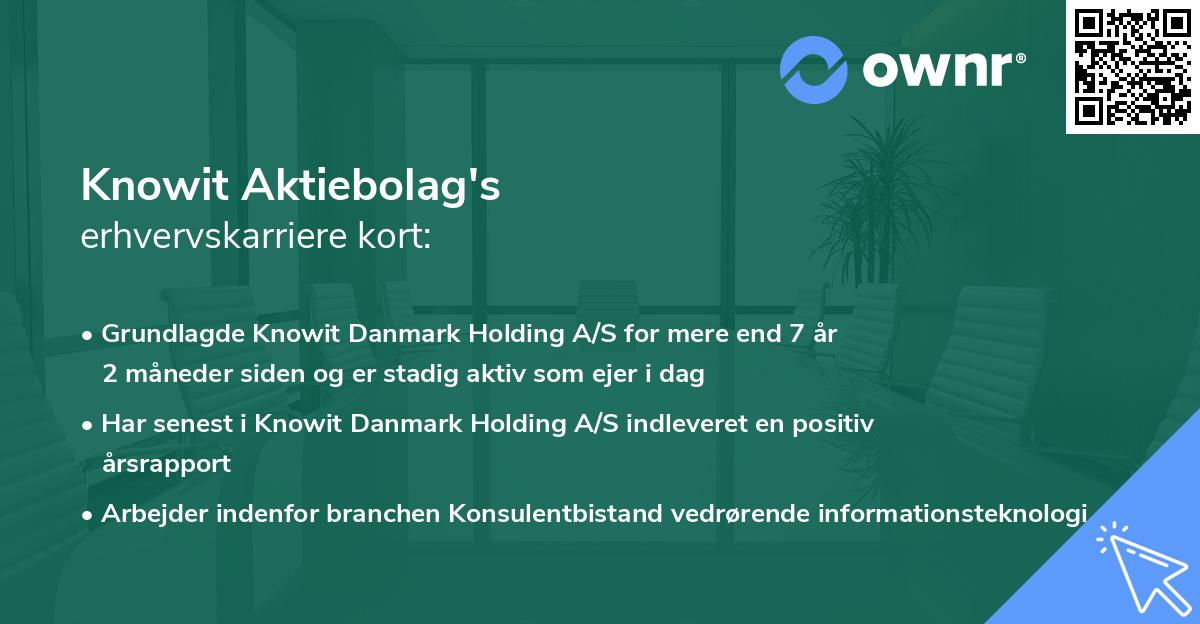 Knowit Aktiebolag's erhvervskarriere kort