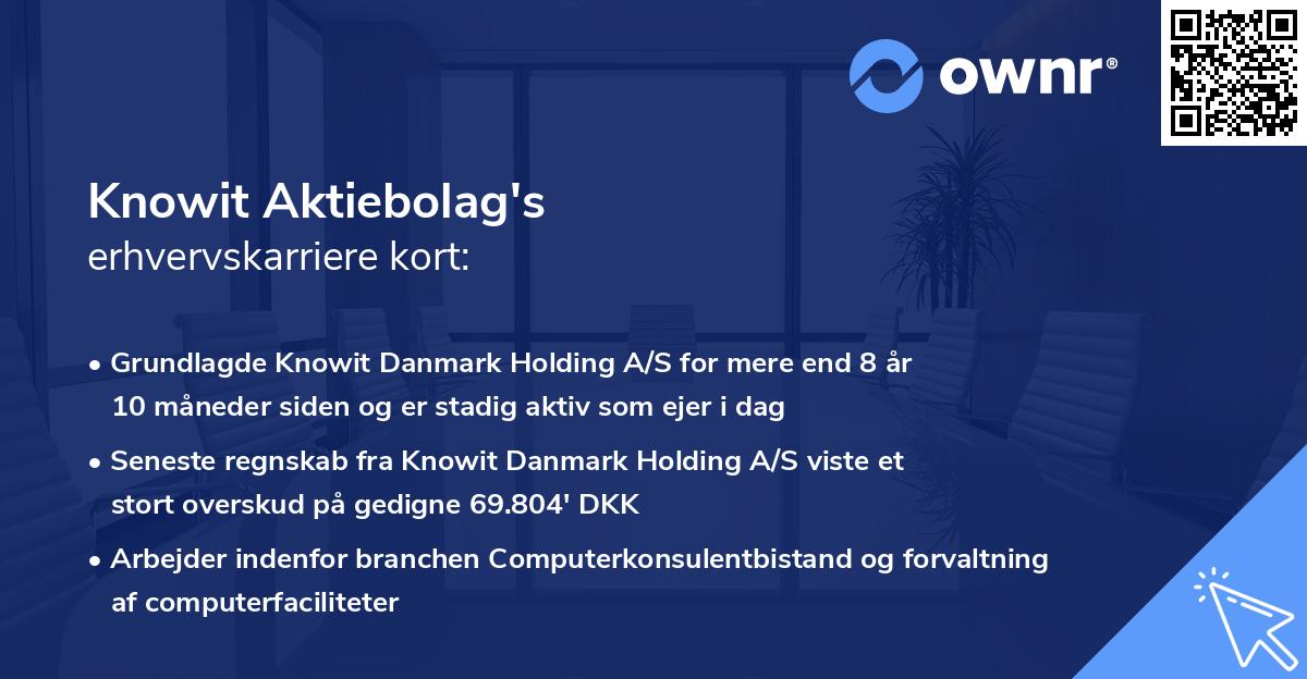 Knowit Aktiebolag's erhvervskarriere kort