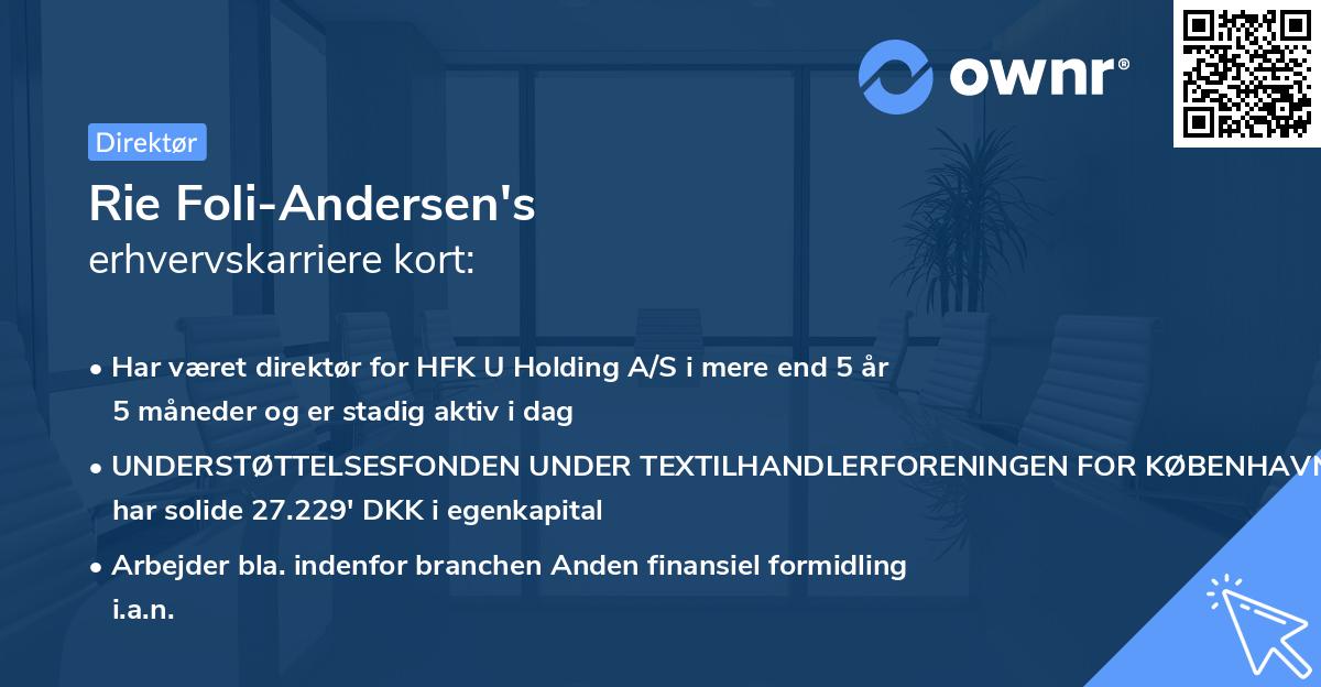 Rie Foli-Andersen's erhvervskarriere kort