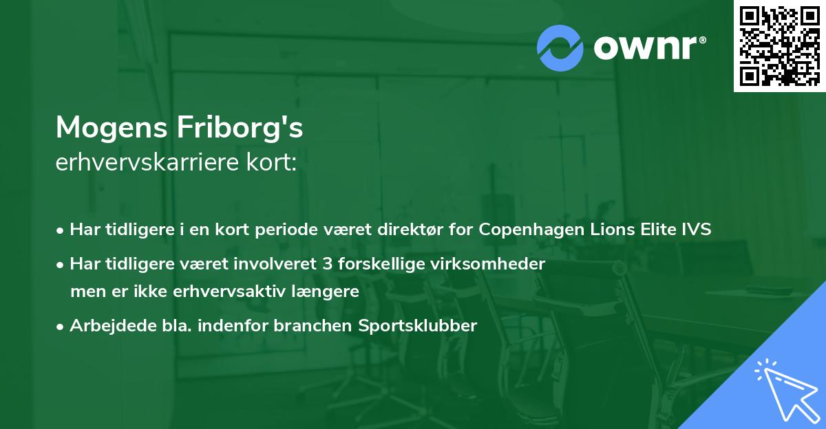 Mogens Friborg's erhvervskarriere kort