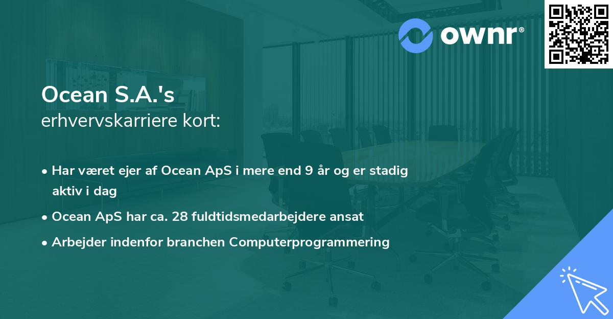 Ocean S.A.'s erhvervskarriere kort