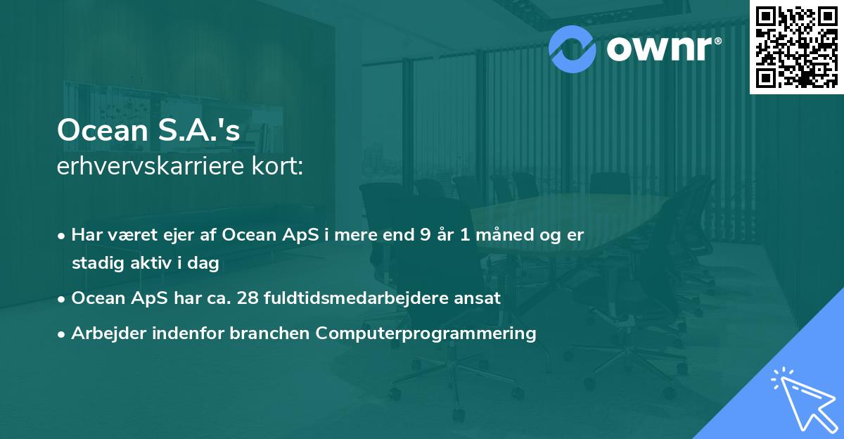 Ocean S.A.'s erhvervskarriere kort