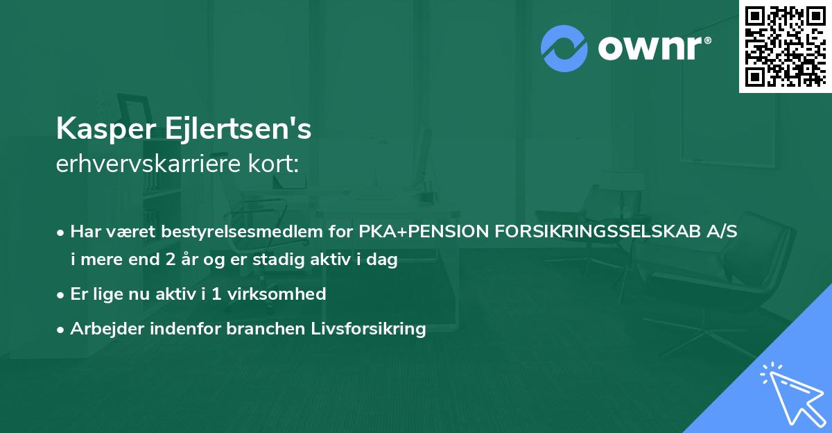 Kasper Ejlertsen's erhvervskarriere kort