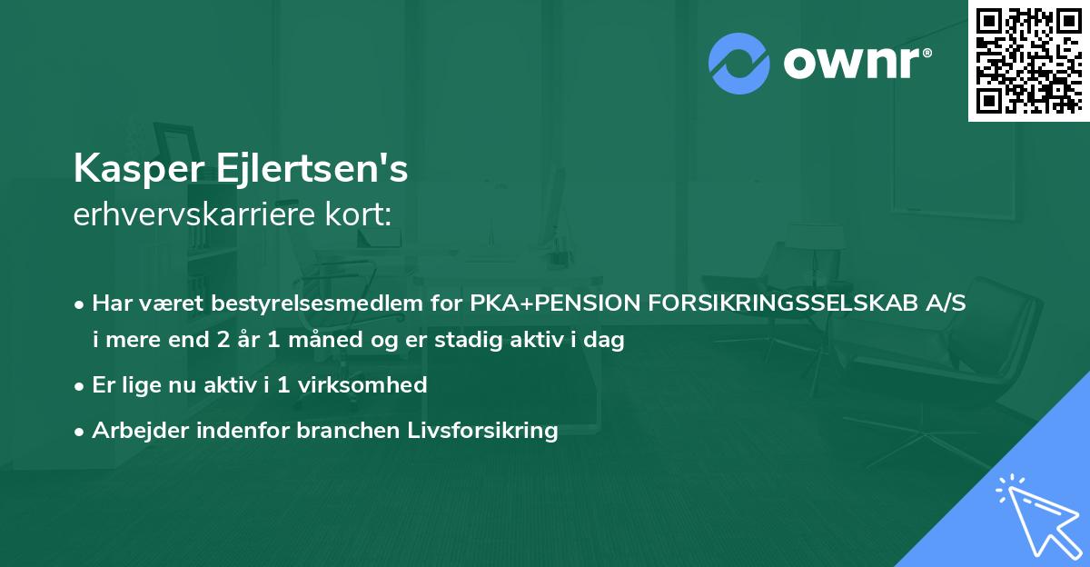 Kasper Ejlertsen's erhvervskarriere kort