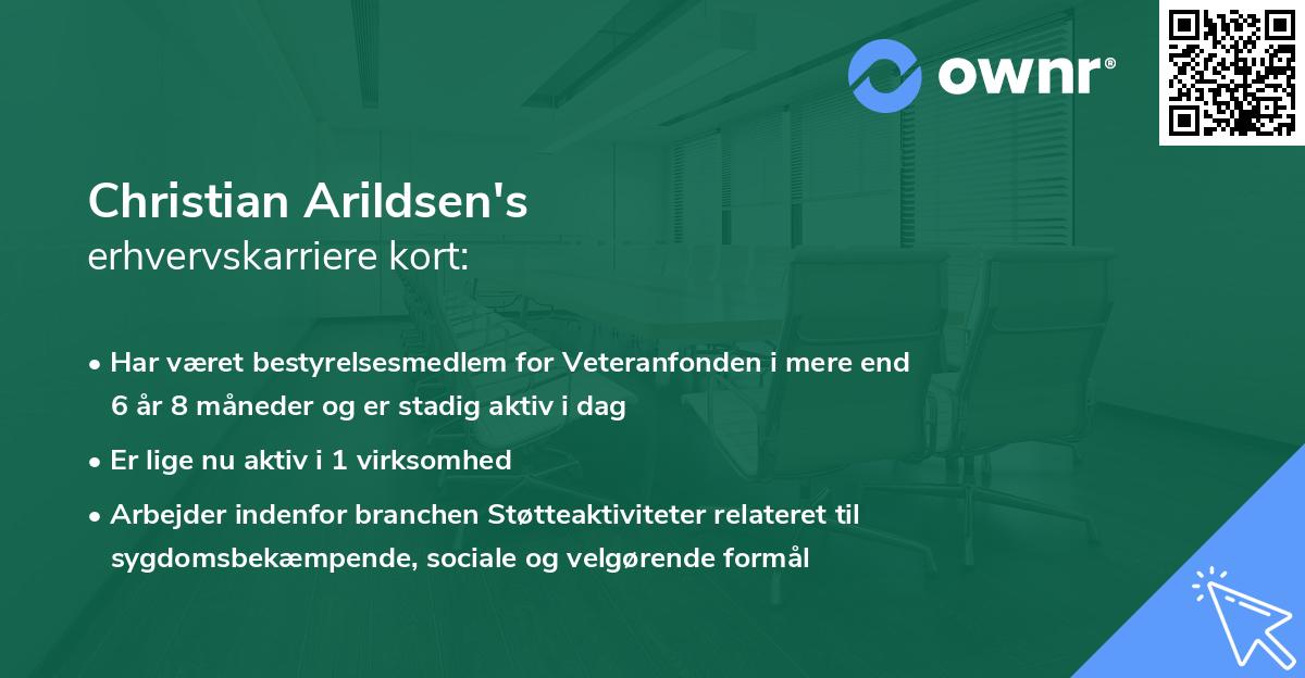 Christian Arildsen's erhvervskarriere kort