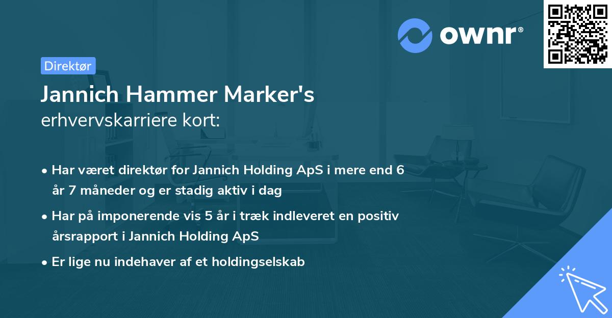 Jannich Hammer Marker's erhvervskarriere kort