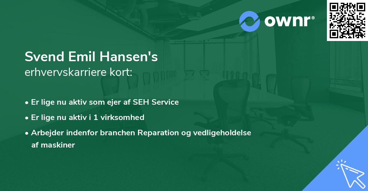 Svend Emil Hansen's erhvervskarriere kort