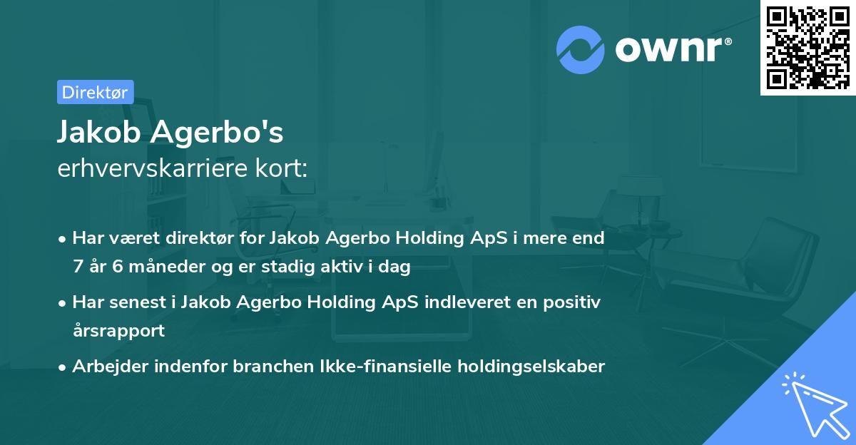 Jakob Agerbo's erhvervskarriere kort