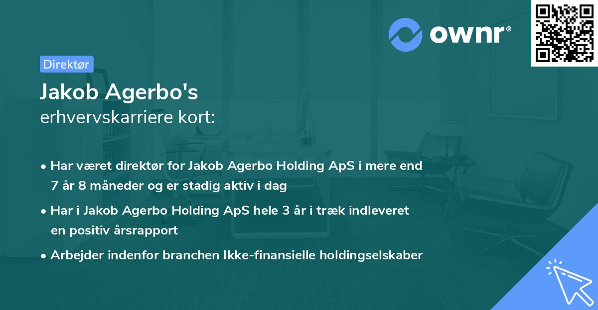 Jakob Agerbo's erhvervskarriere kort