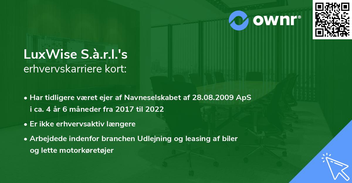 LuxWise S.à.r.l.'s erhvervskarriere kort