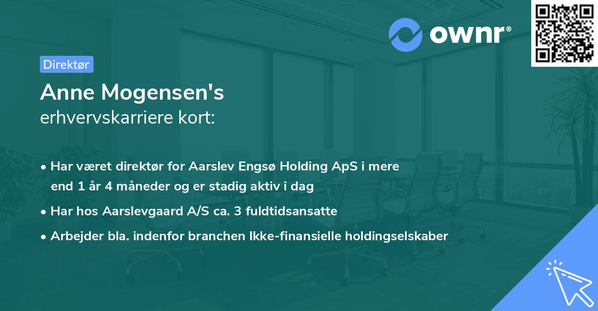 Anne Mogensen's erhvervskarriere kort