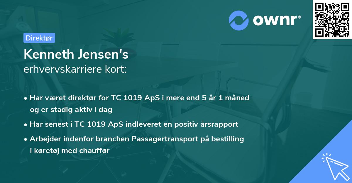 Kenneth Jensen's erhvervskarriere kort