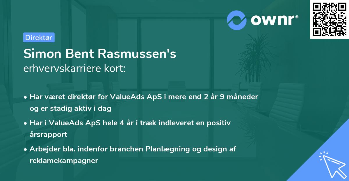 Simon Bent Rasmussen's erhvervskarriere kort