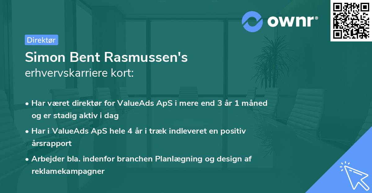Simon Bent Rasmussen's erhvervskarriere kort