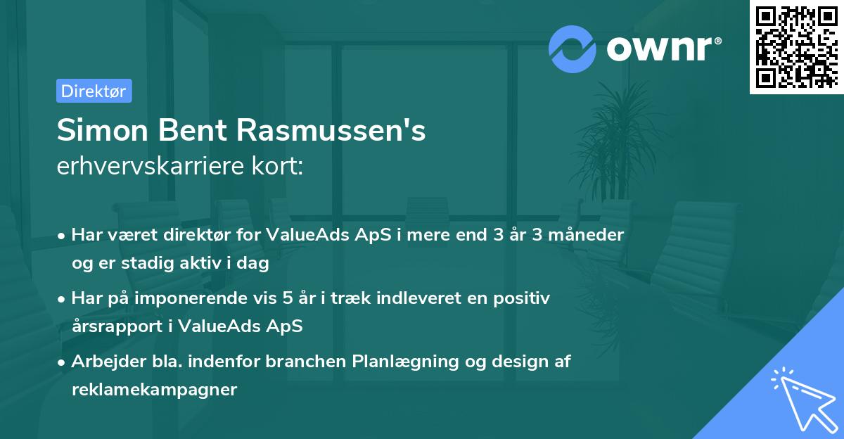 Simon Bent Rasmussen's erhvervskarriere kort