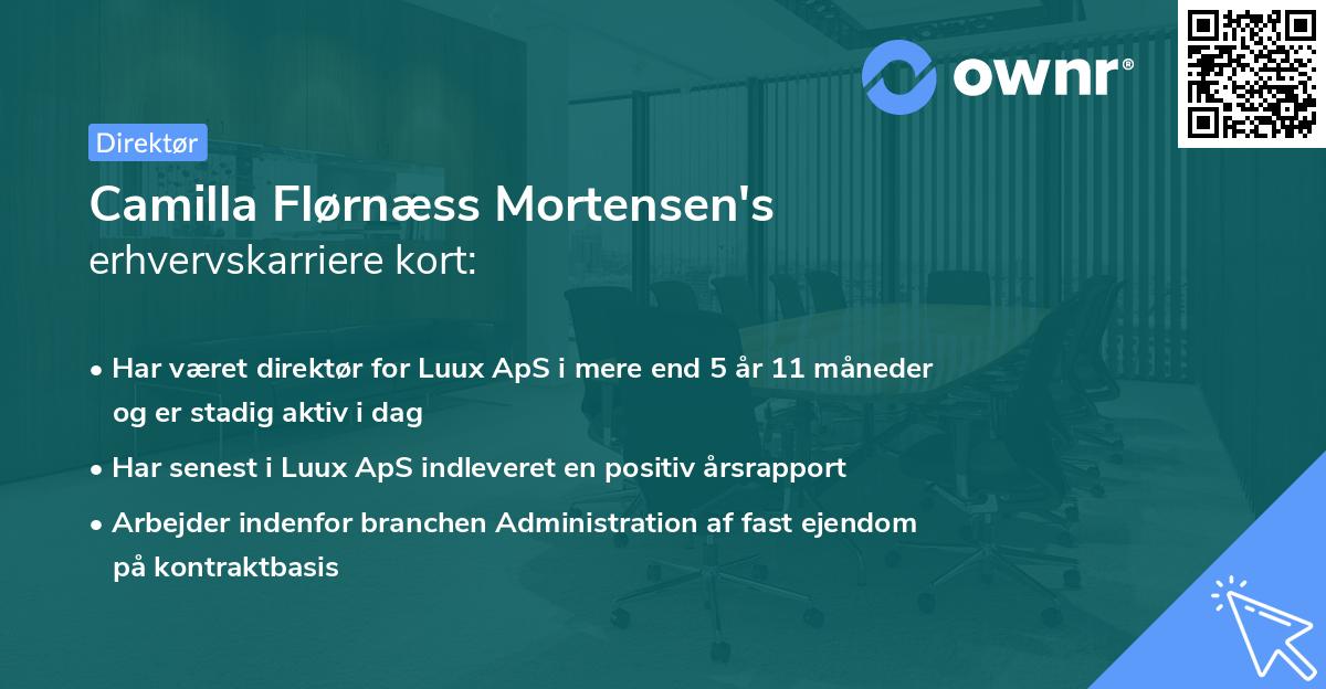 Camilla Flørnæss Mortensen's erhvervskarriere kort