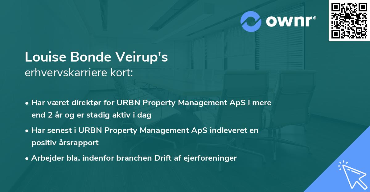 Louise Bonde Veirup's erhvervskarriere kort