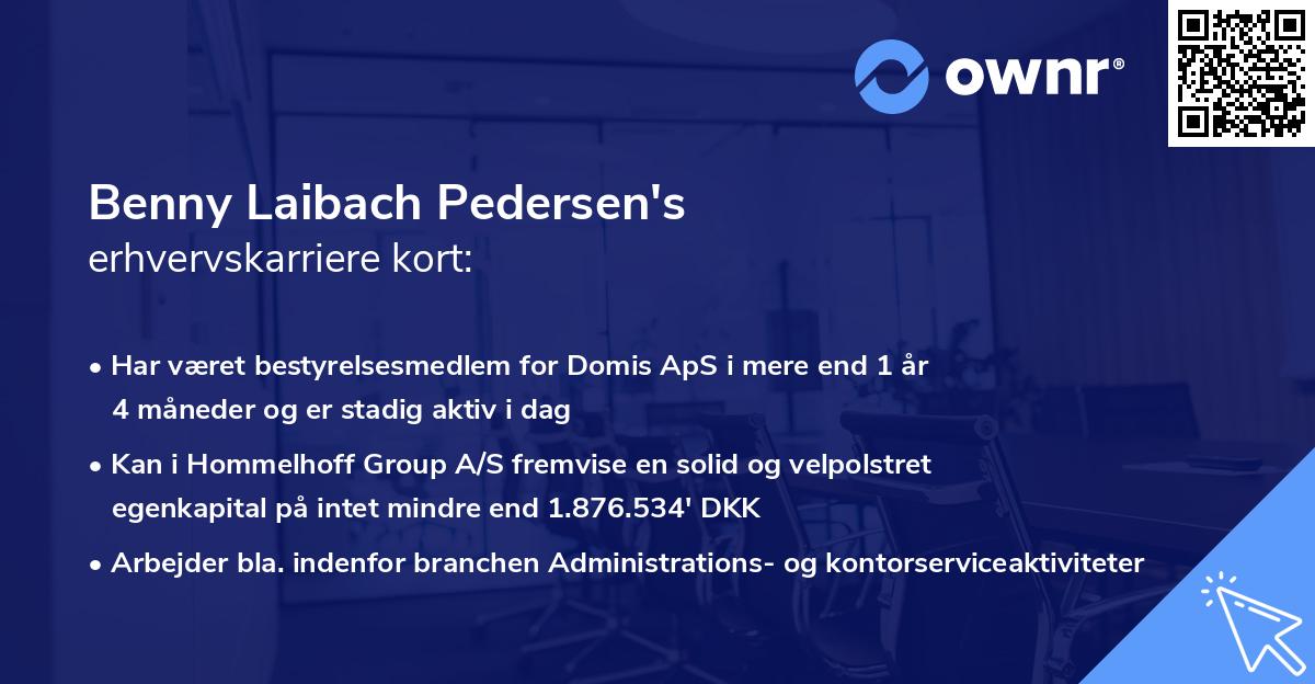 Benny Laibach Pedersen's erhvervskarriere kort