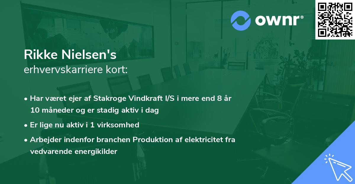 Rikke Nielsen's erhvervskarriere kort