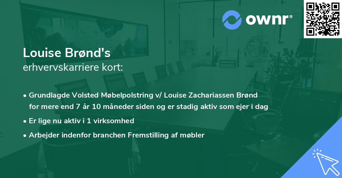 Louise Brønd's erhvervskarriere kort