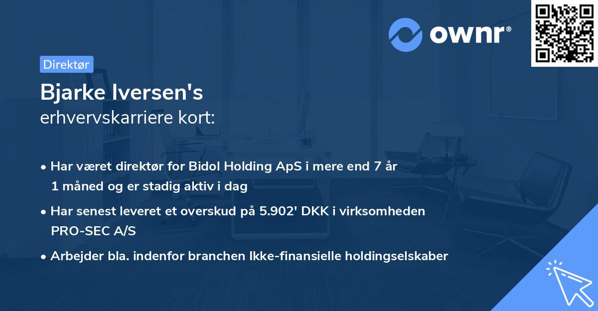 Bjarke Iversen's erhvervskarriere kort