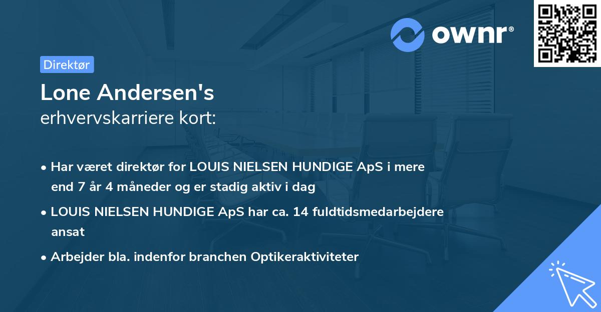 Lone Andersen's erhvervskarriere kort