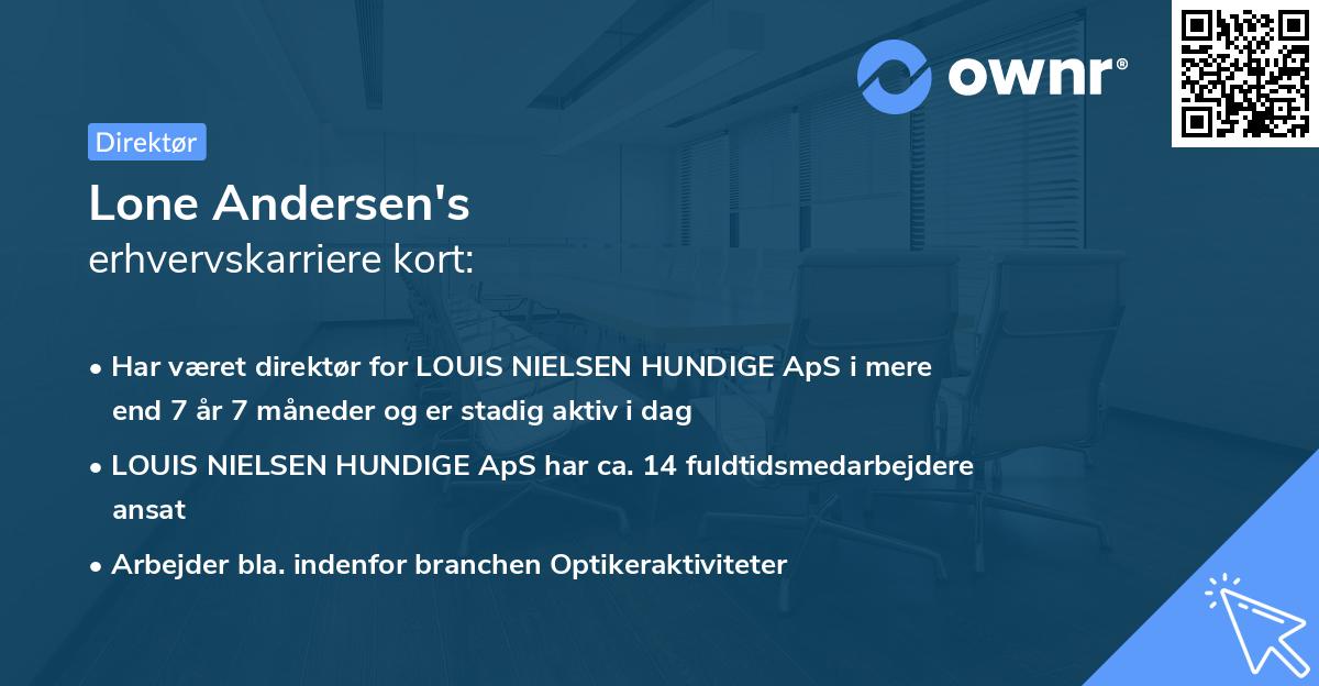 Lone Andersen's erhvervskarriere kort