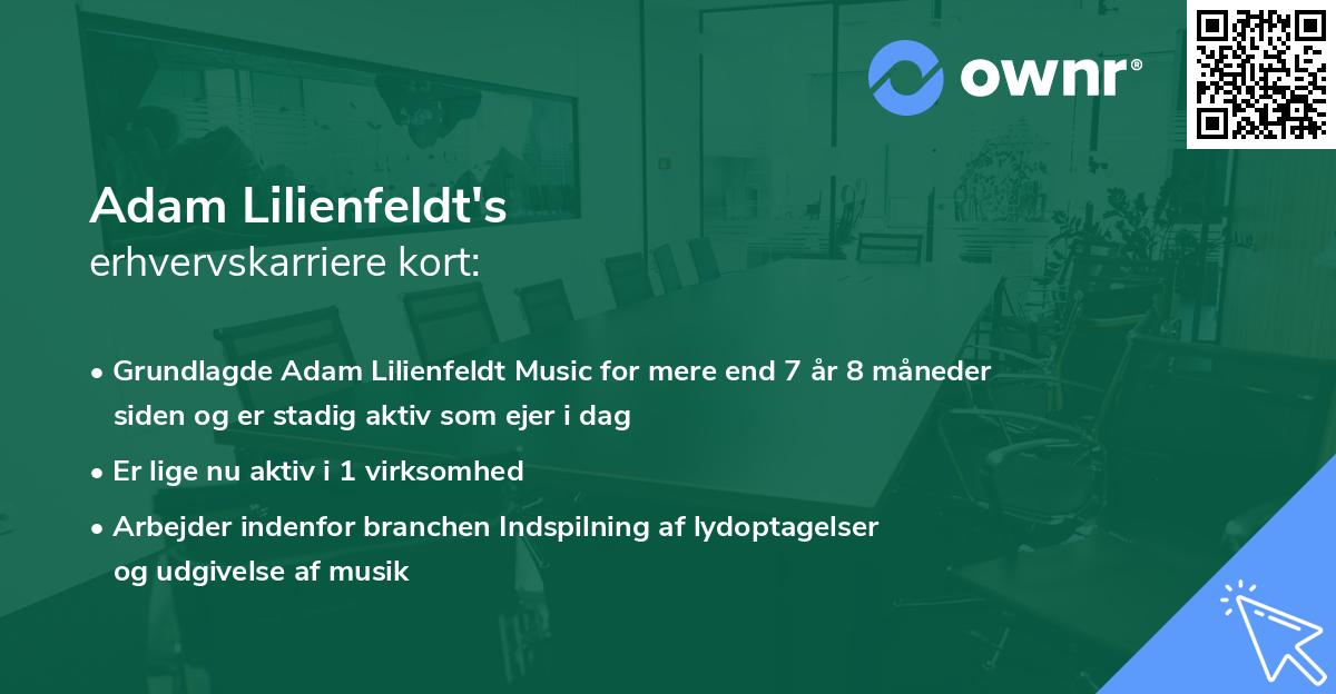 Adam Lilienfeldt's erhvervskarriere kort