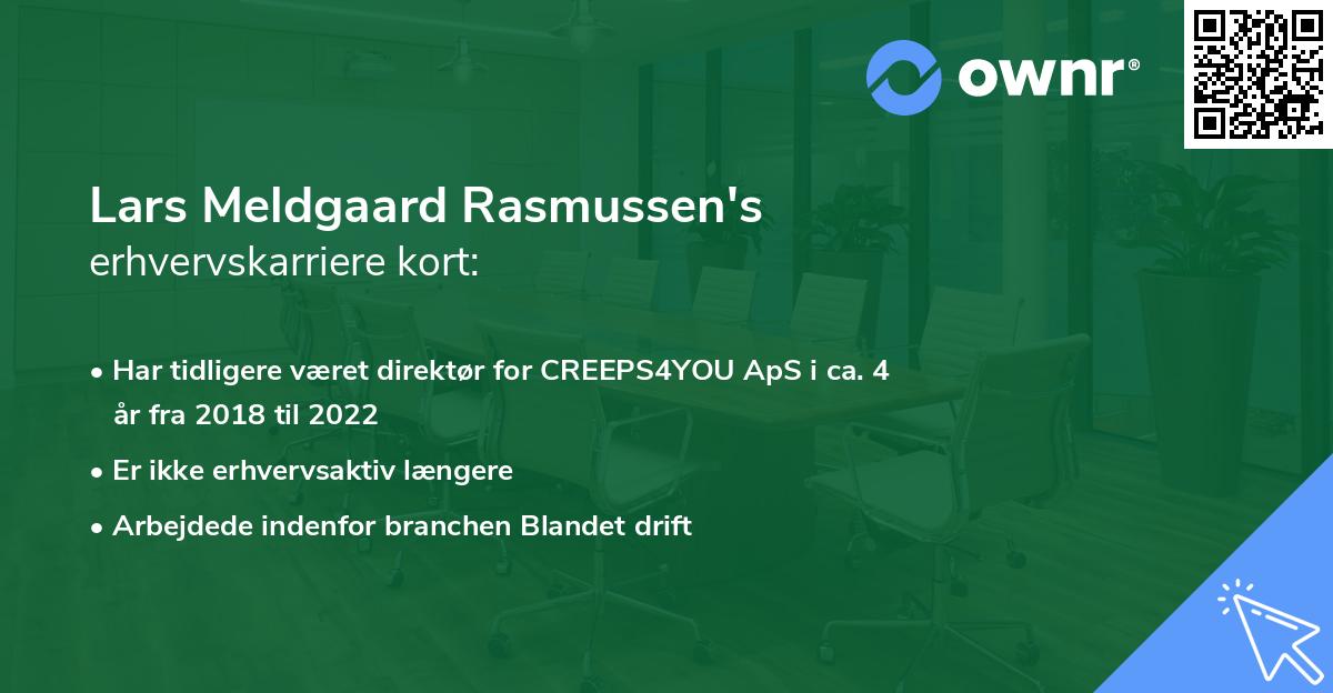 Lars Meldgaard Rasmussen's erhvervskarriere kort