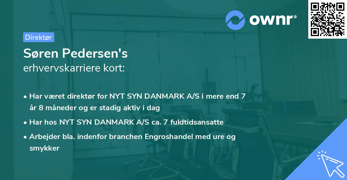 Søren Pedersen's erhvervskarriere kort