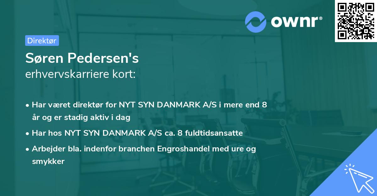 Søren Pedersen's erhvervskarriere kort