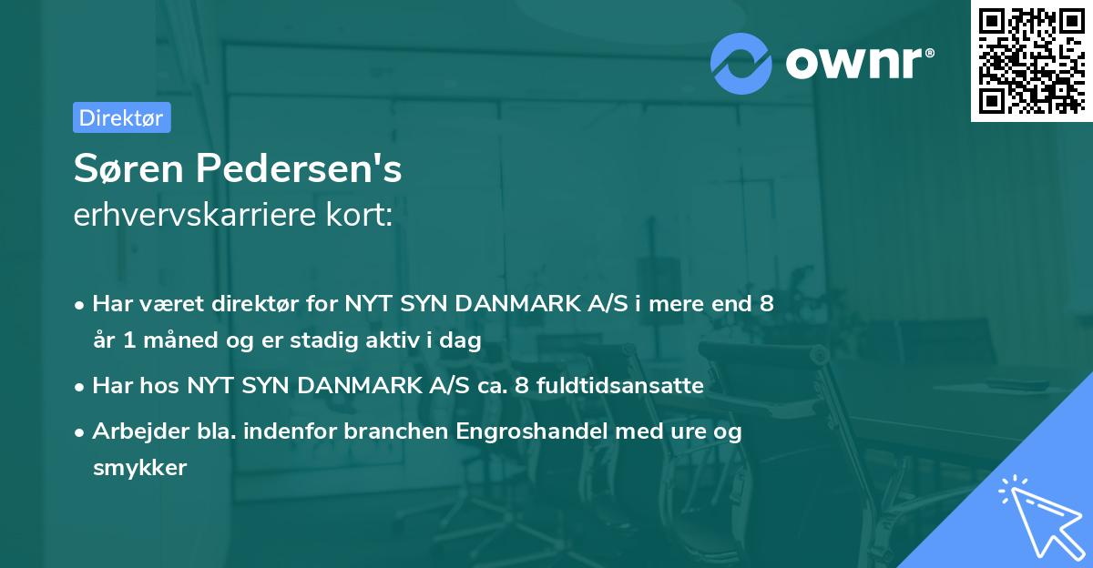 Søren Pedersen's erhvervskarriere kort