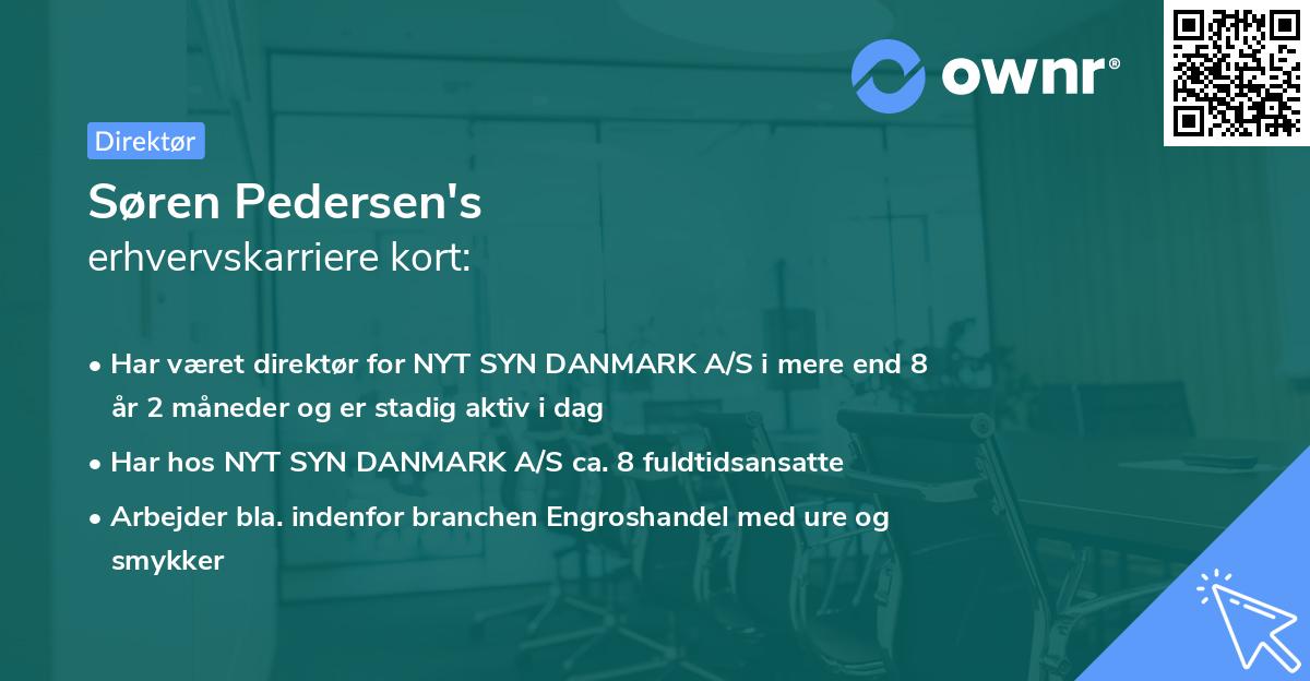 Søren Pedersen's erhvervskarriere kort