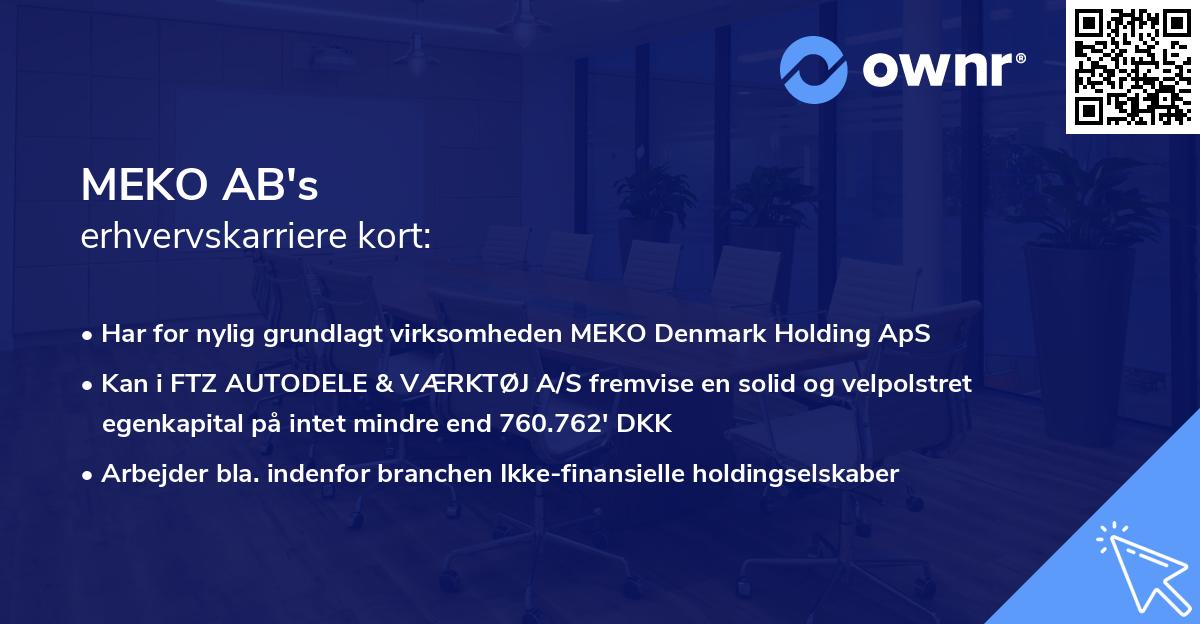 MEKO AB's erhvervskarriere kort