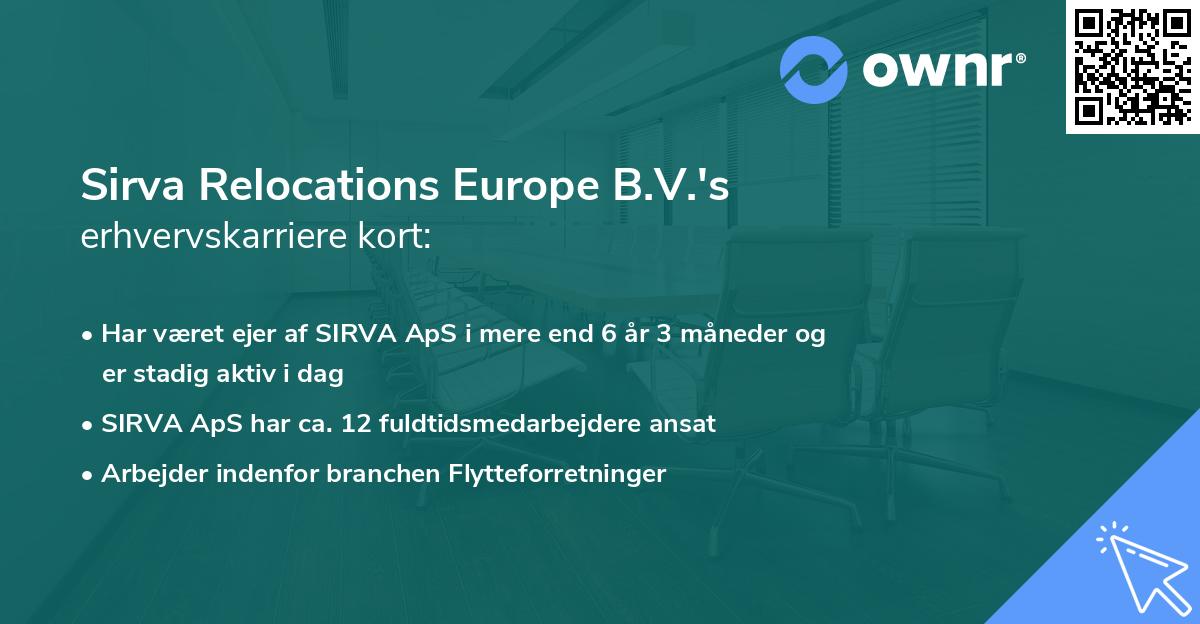 Sirva Relocations Europe B.V.'s erhvervskarriere kort