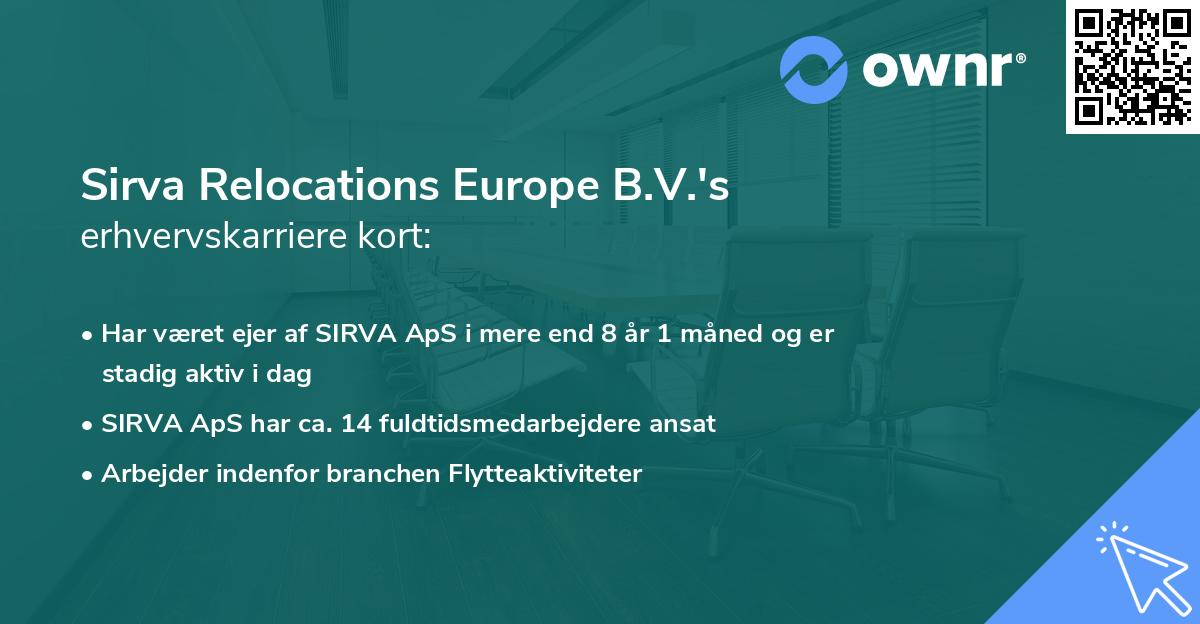 Sirva Relocations Europe B.V.'s erhvervskarriere kort