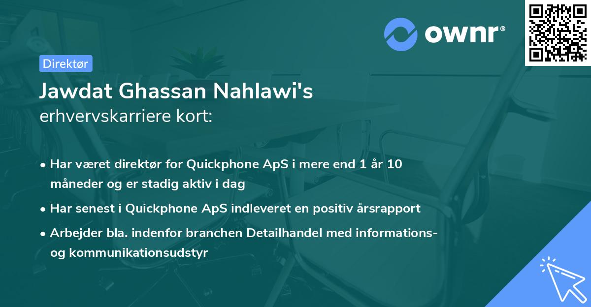 Jawdat Ghassan Nahlawi's erhvervskarriere kort