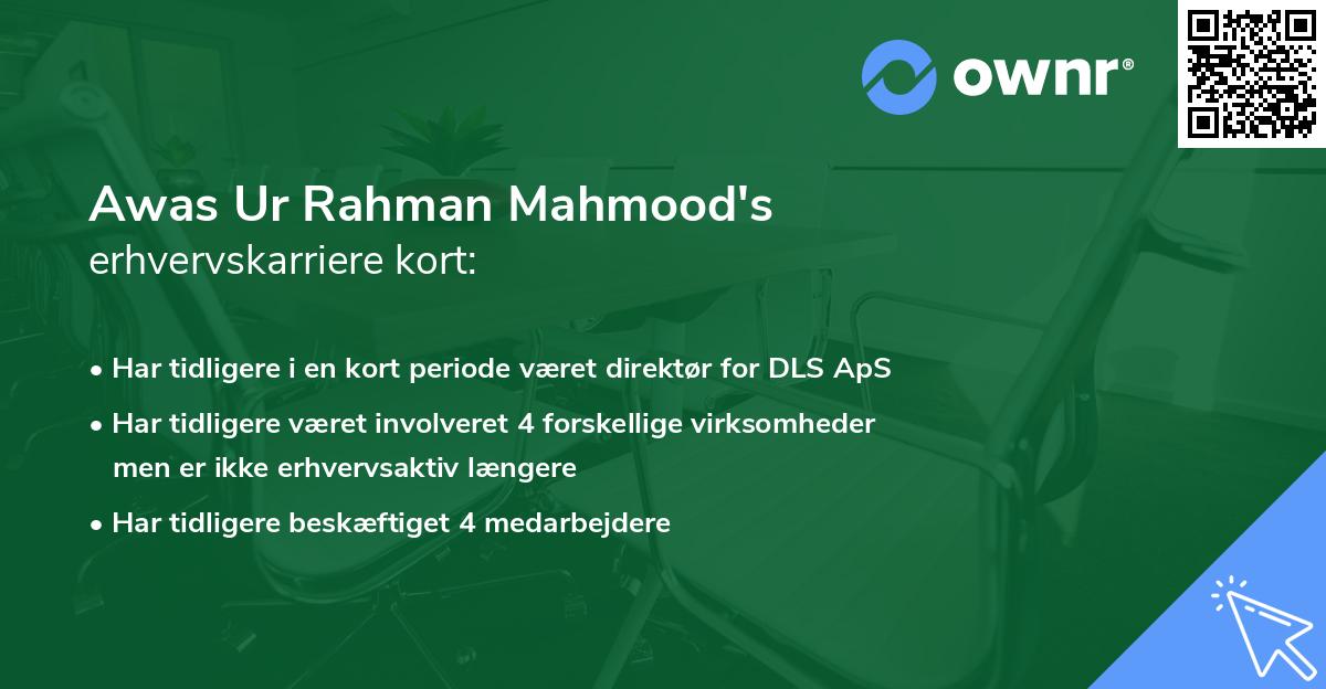 Awas Ur Rahman Mahmood's erhvervskarriere kort
