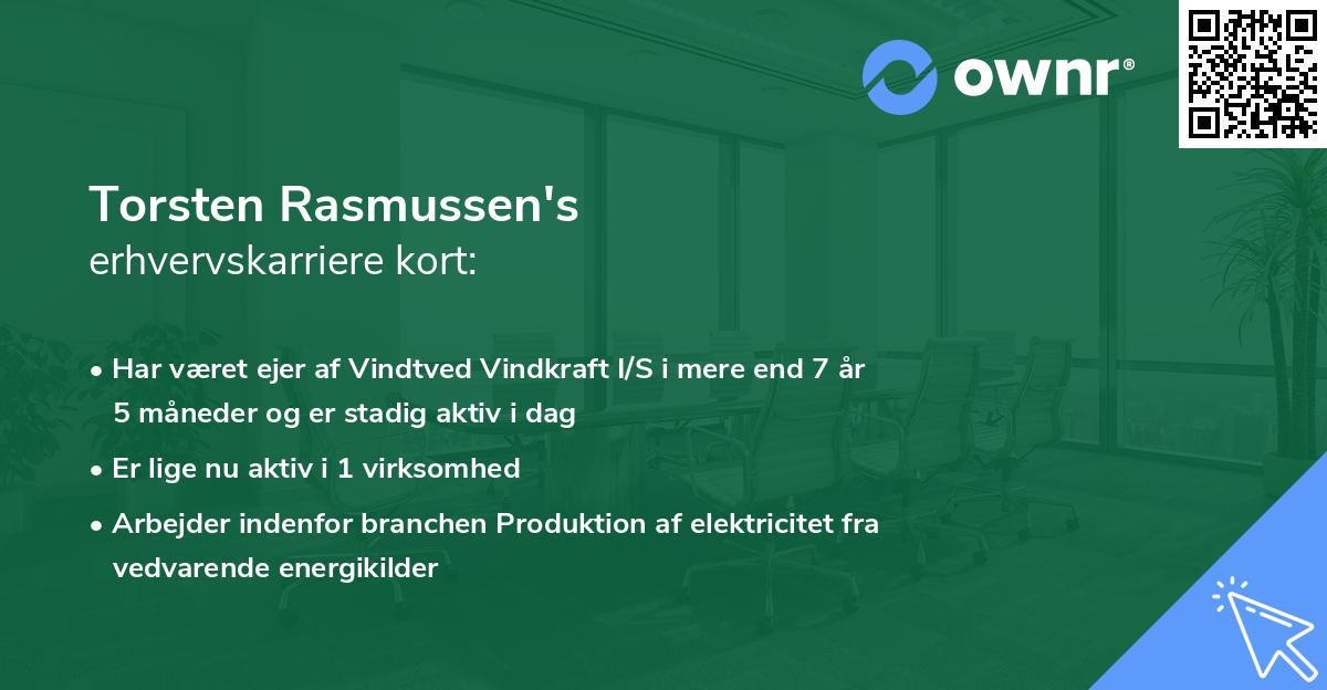 Torsten Rasmussen's erhvervskarriere kort