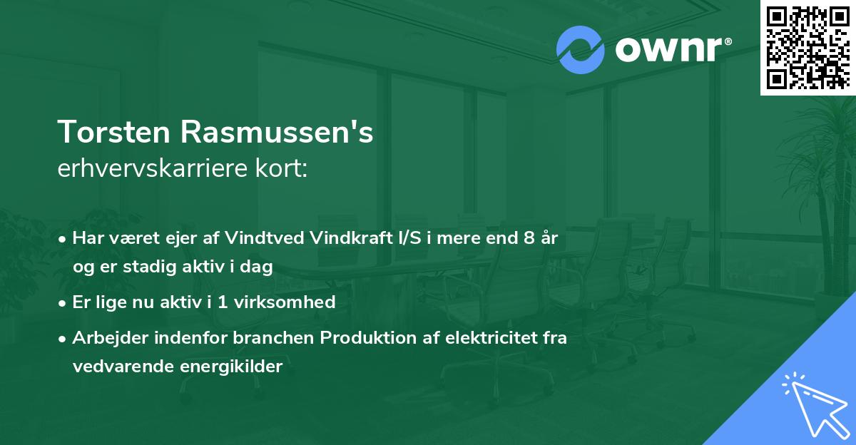 Torsten Rasmussen's erhvervskarriere kort