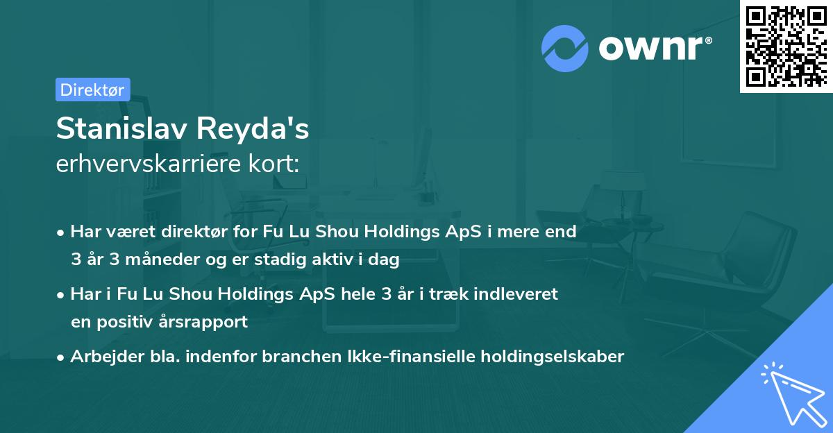 Stanislav Reyda's erhvervskarriere kort
