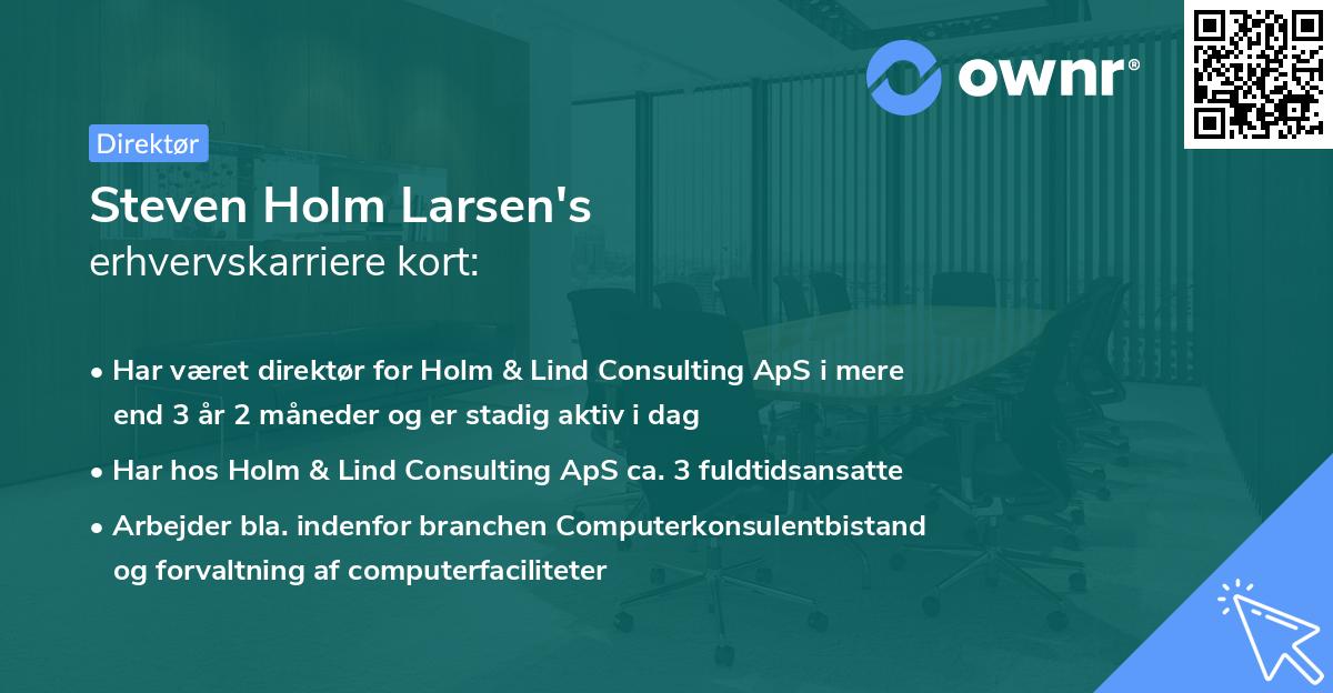 Steven Holm Larsen's erhvervskarriere kort