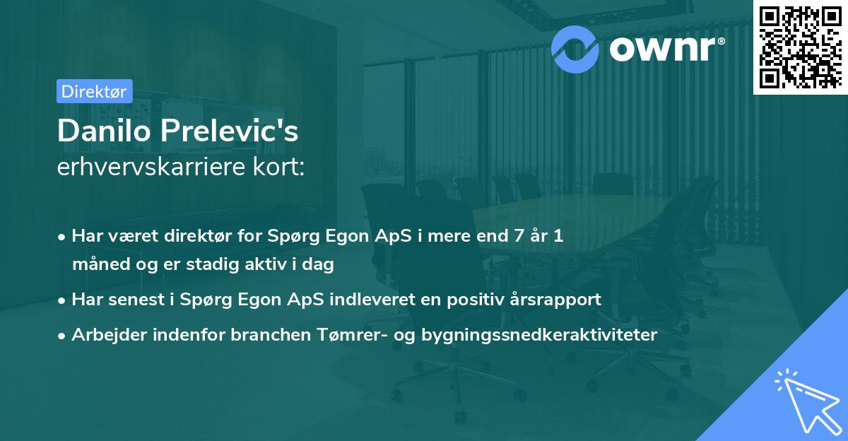 Danilo Prelevic's erhvervskarriere kort