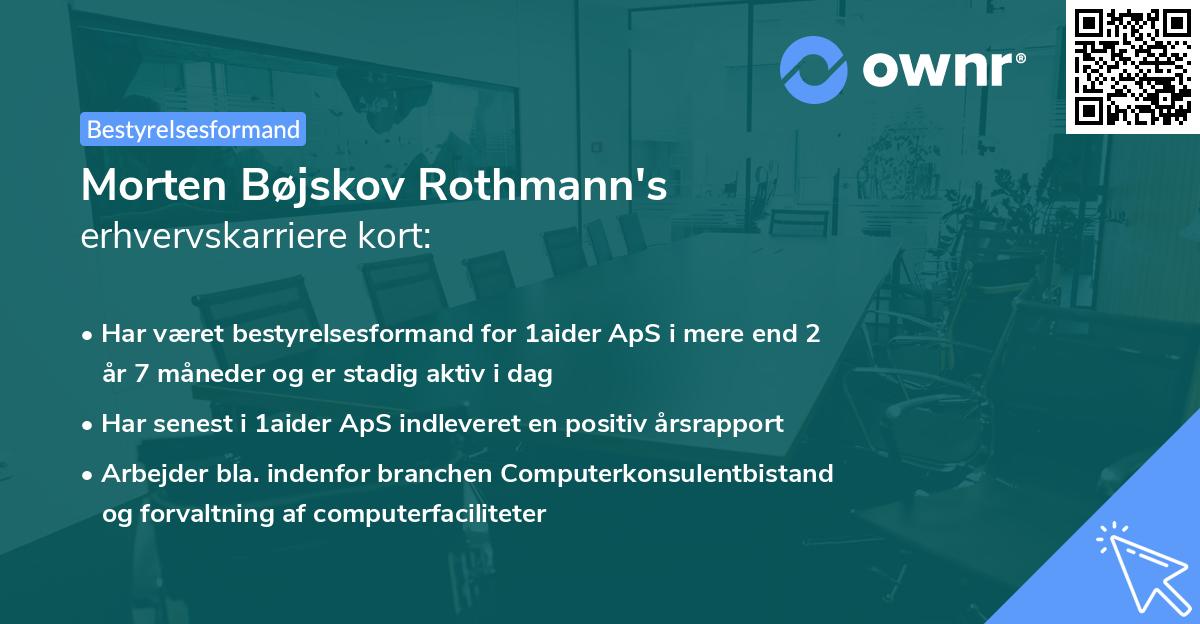 Morten Bøjskov Rothmann's erhvervskarriere kort