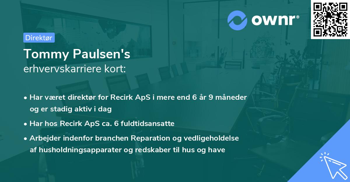 Tommy Paulsen's erhvervskarriere kort