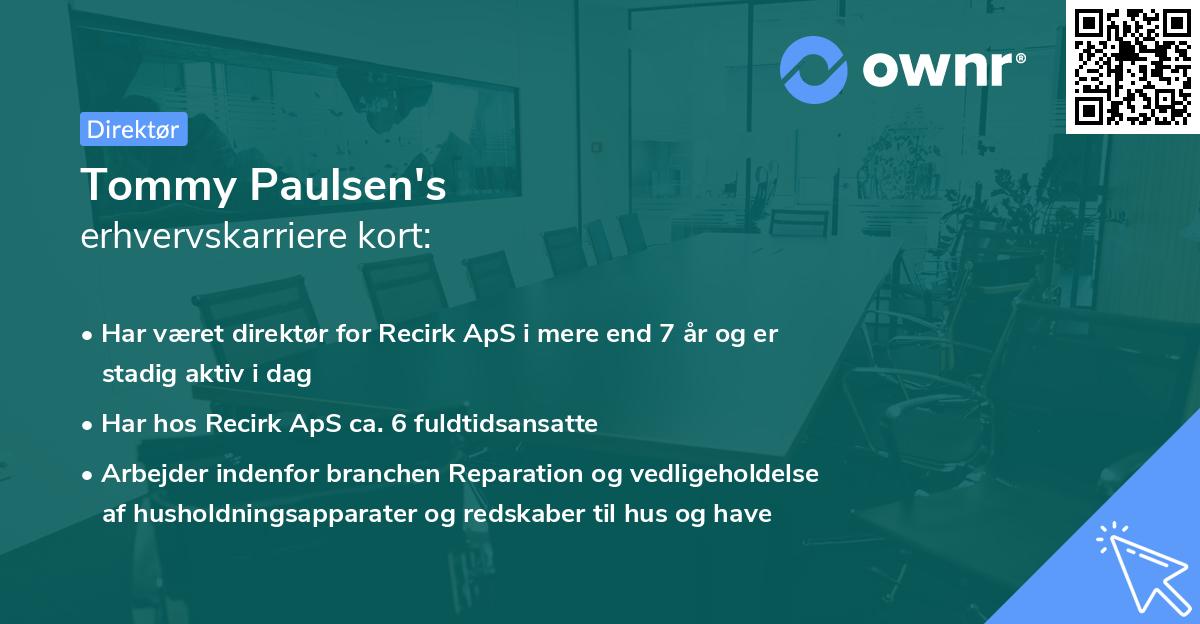 Tommy Paulsen's erhvervskarriere kort