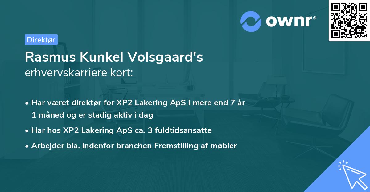 Rasmus Kunkel Volsgaard's erhvervskarriere kort