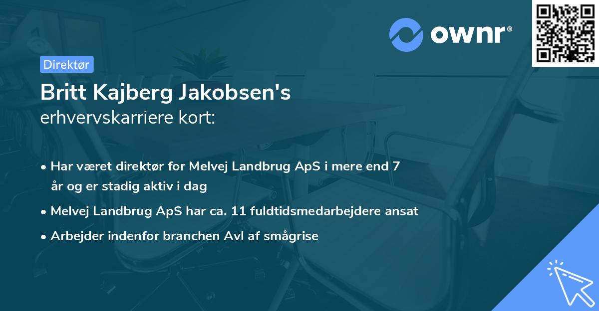 Britt Kajberg Jakobsen's erhvervskarriere kort