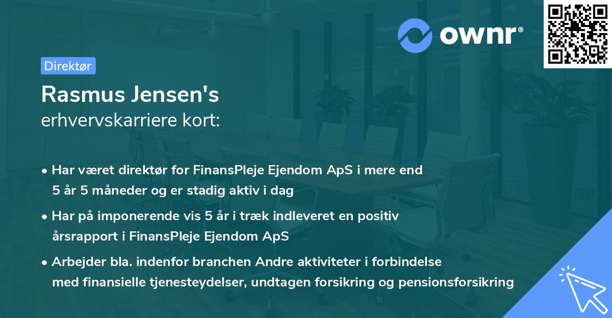 Rasmus Jensen's erhvervskarriere kort